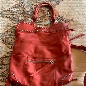 Salmon color Sorial leather tote